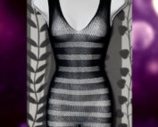 NU Lifestyle - Fishnet Mini Horizontal Stripe Dress Lingerie Body Stocking